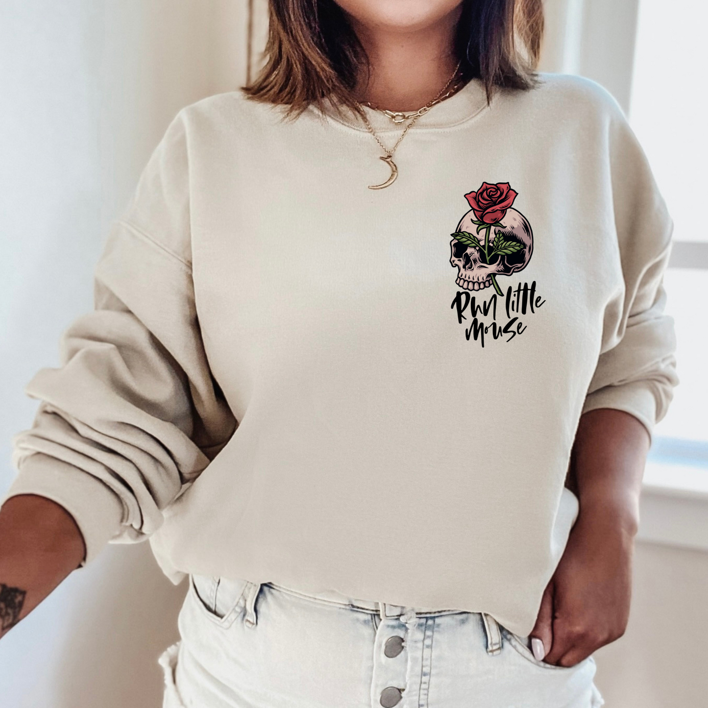 Run Little Mouse Crewneck Sweater