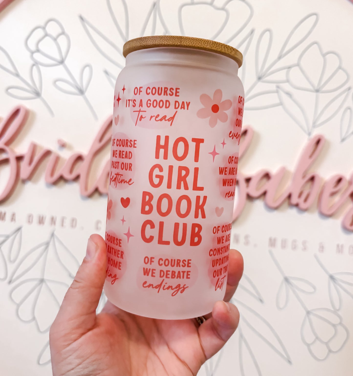 Hot Girl Book Club Glass Can