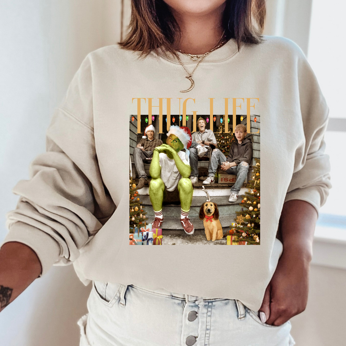 Thug Life Christmas Crewneck Sweater