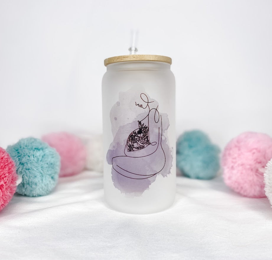 Pregnant Lady Glass Can