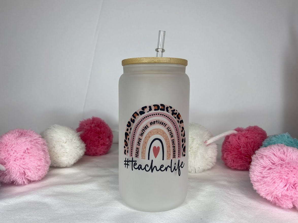 Teacher Life Glass Can