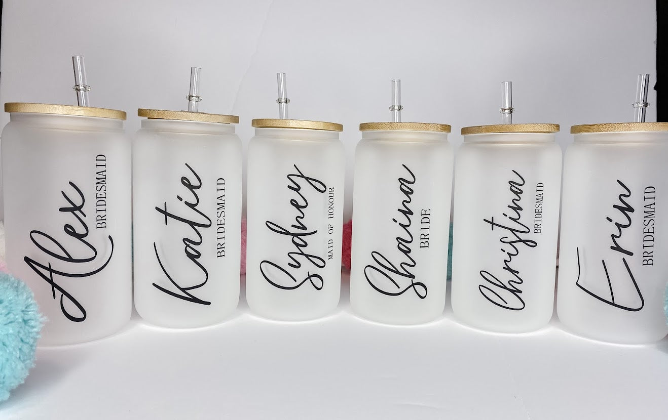 Bridal Party Glass Can