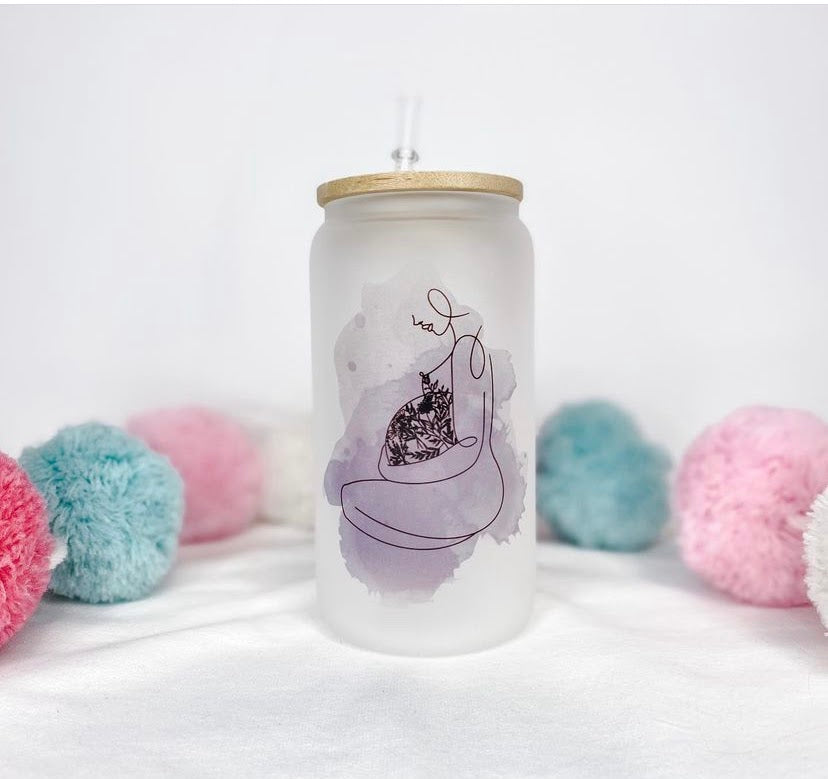 Pregnant Lady Glass Can