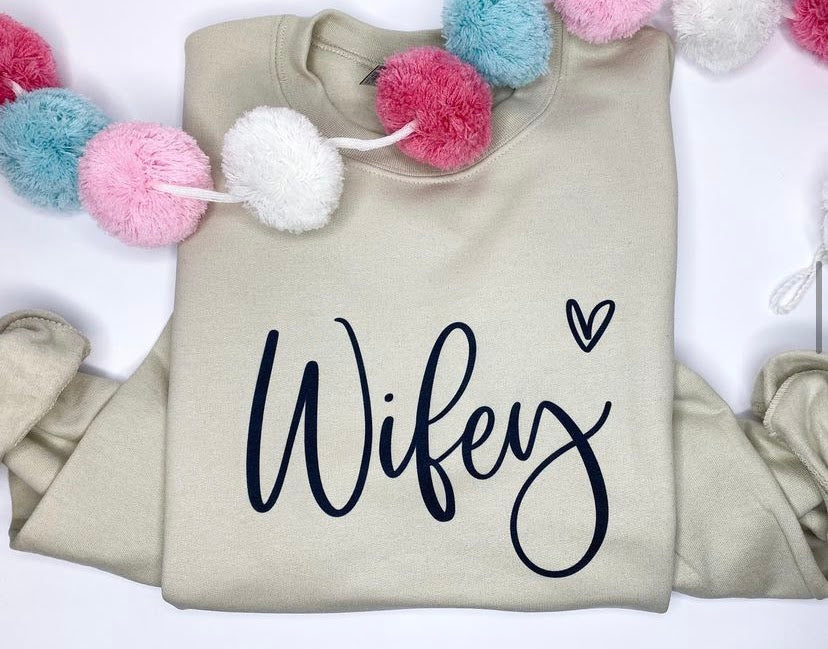 Wifey with Heart Crewneck