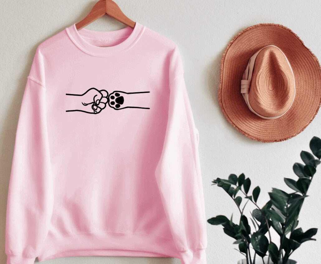 Dog & Human Fist Bump Crewneck Sweater