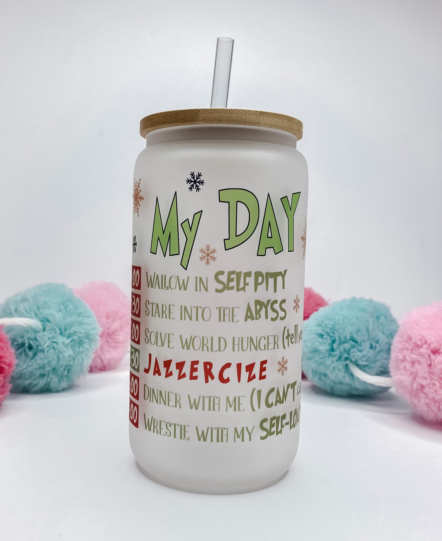 Grinch Glass Can
