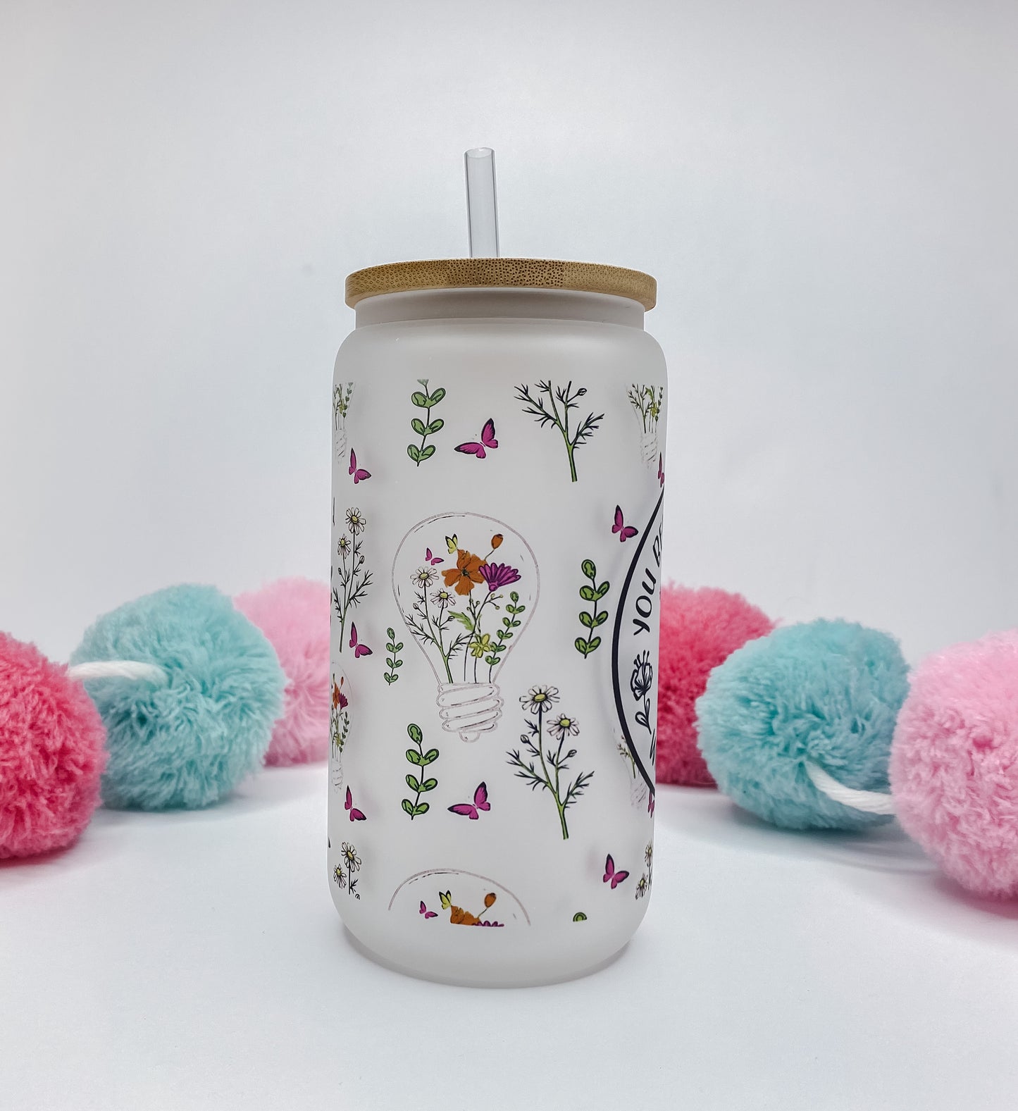 Wildflower Glass Can