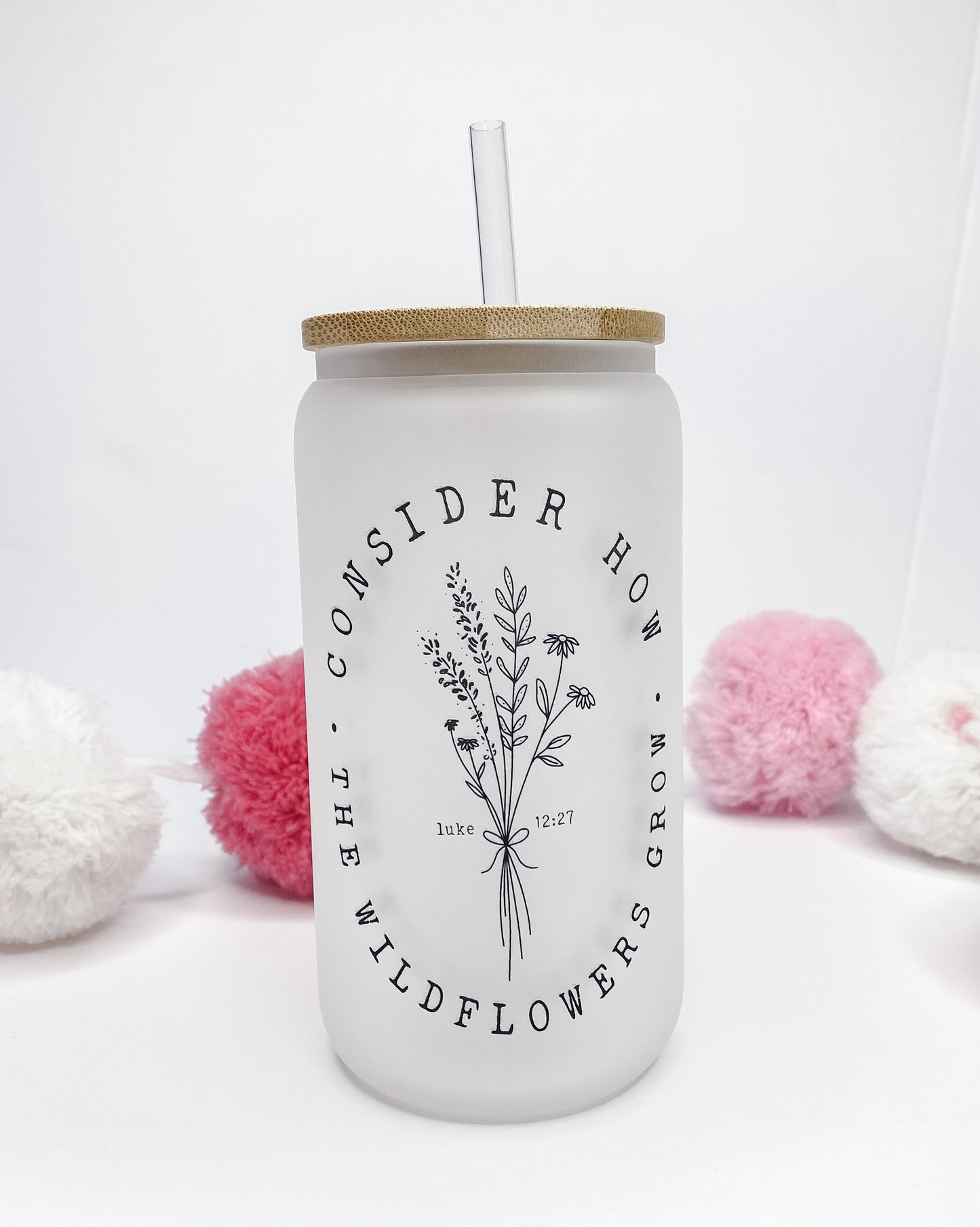 Wildflower Glass Can