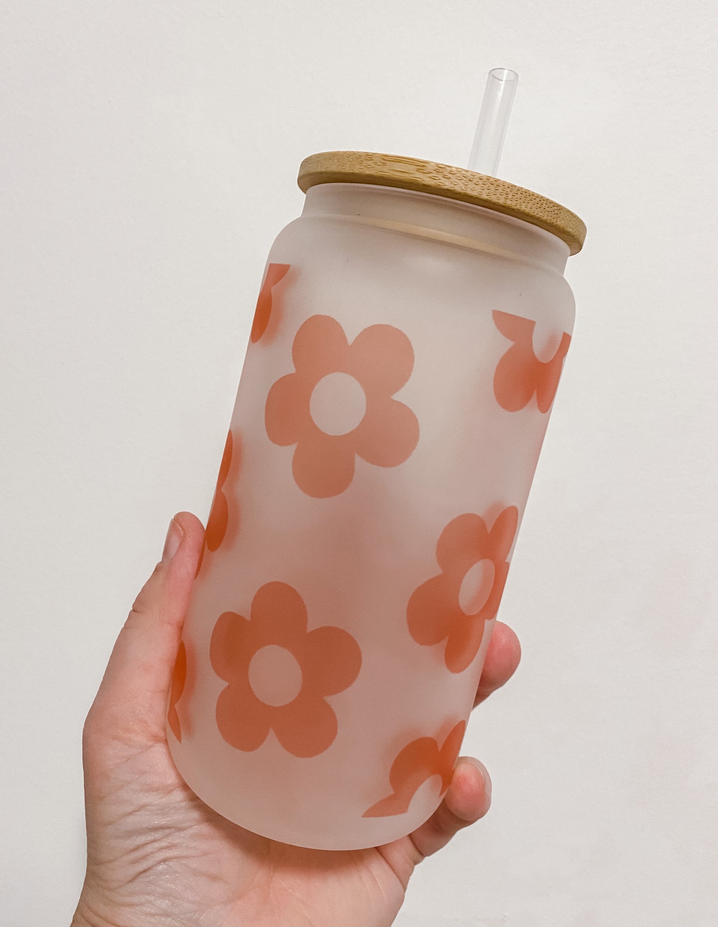 Retro Daisy Glass Can