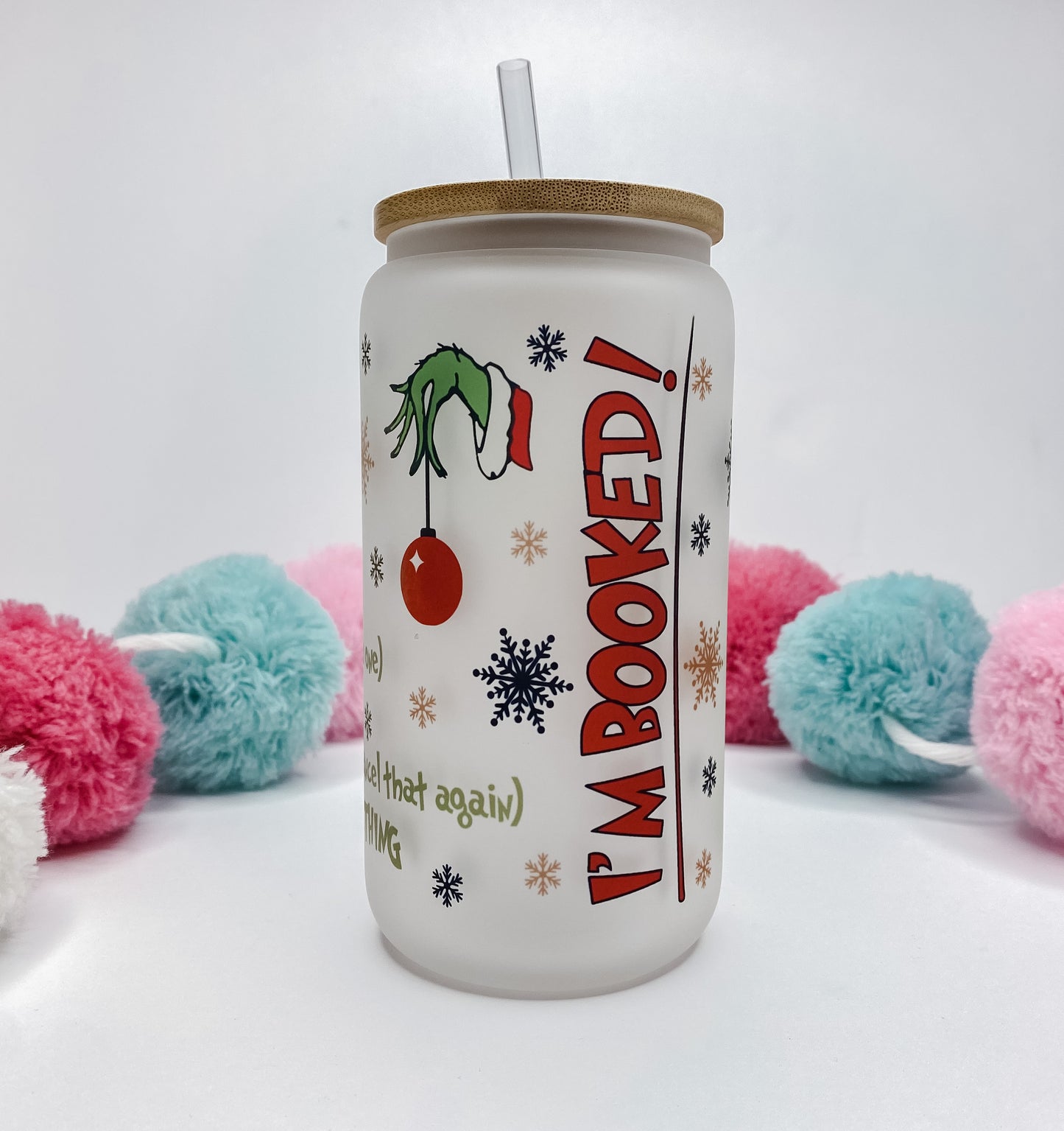 Grinch Glass Can