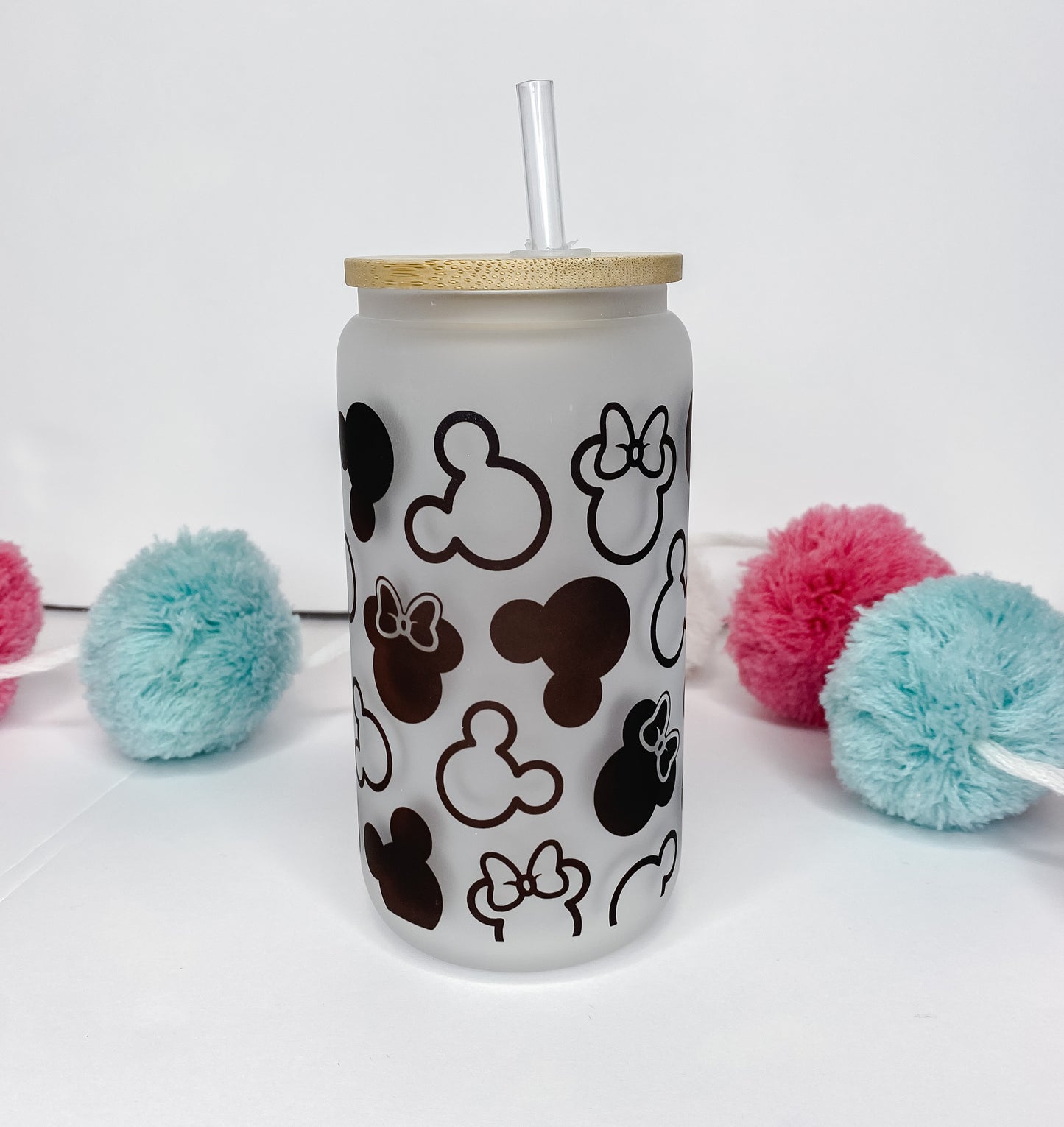 Character Silhouette Glass Can