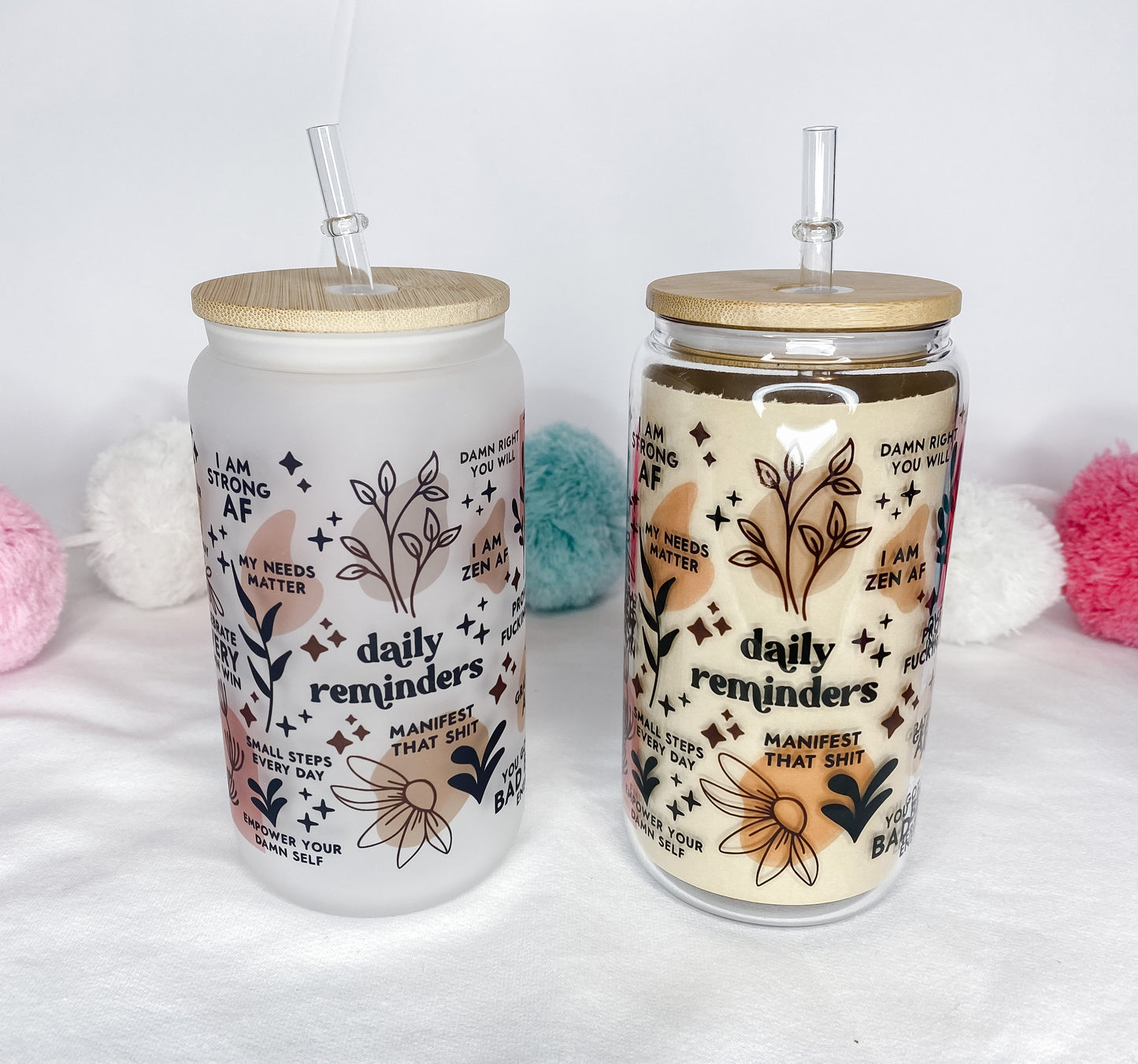 Sweary Daily Affirmations Glass Can
