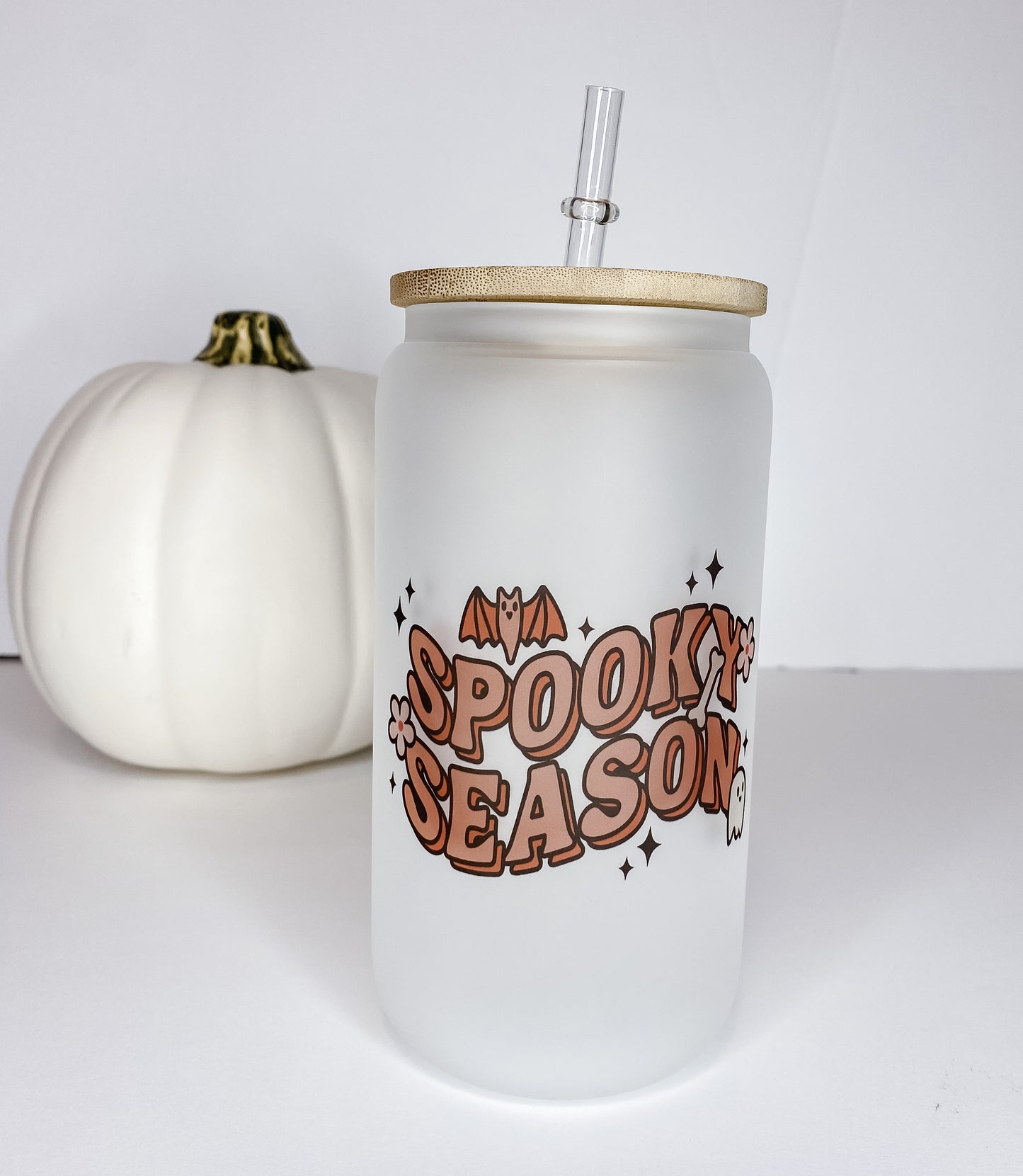 Spooky Season Glass Can