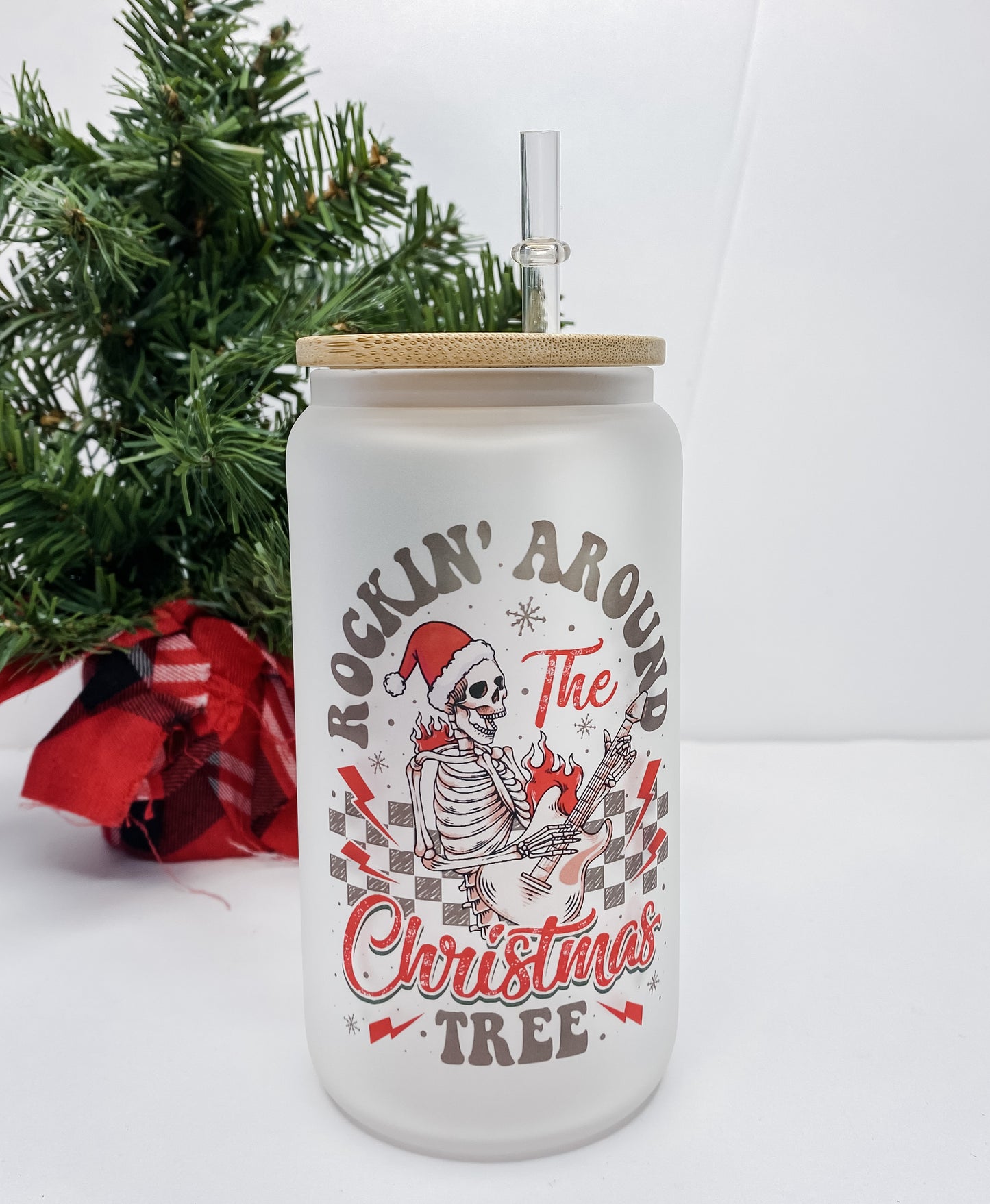 Rockin Christmas Glass Can