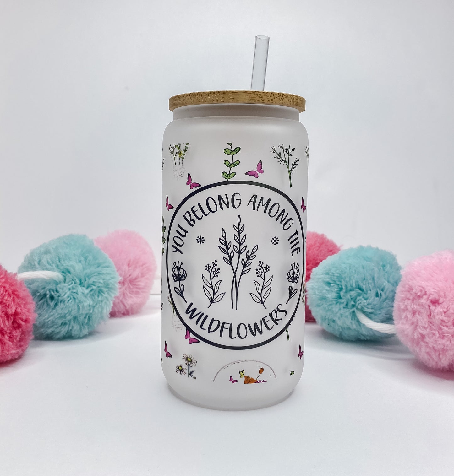 Wildflower Glass Can