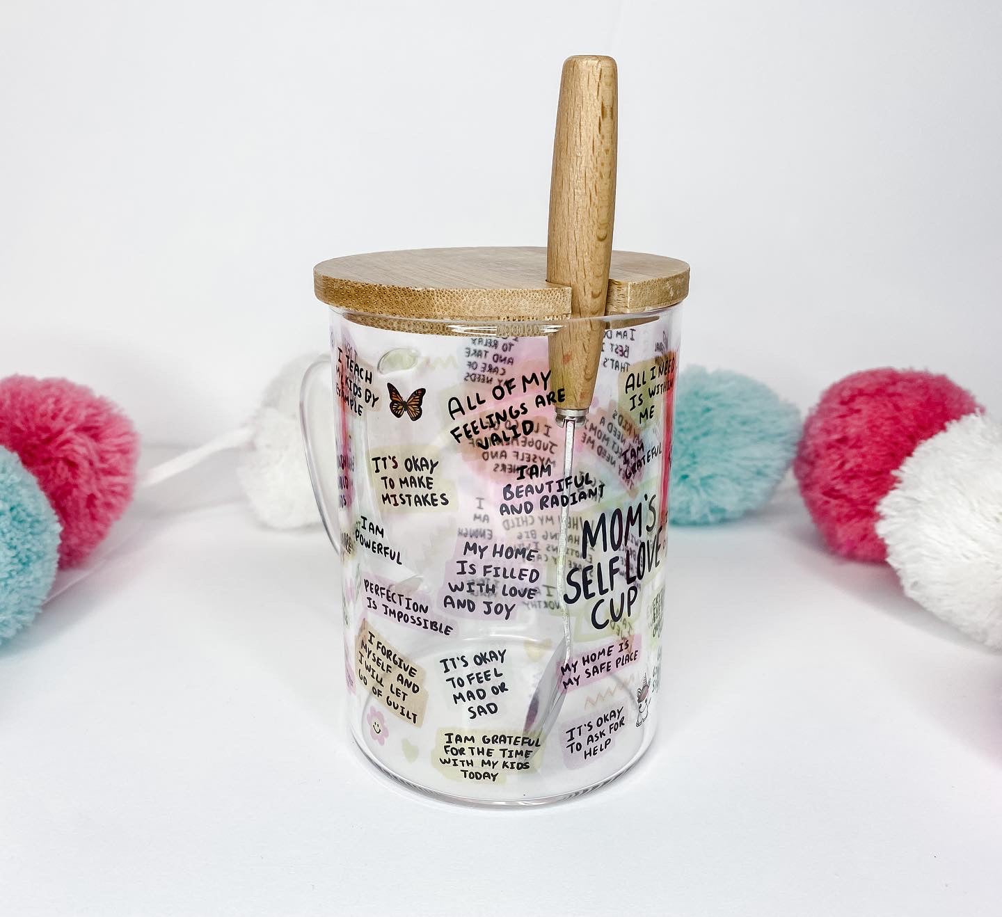 Moms Self Love Glass Mug