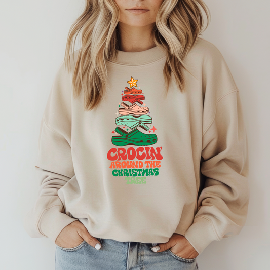 Crocin Around The Xmas Tree Crewneck Sweater