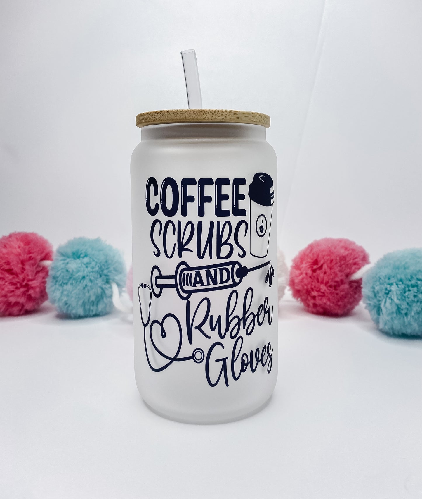 Coffee Scrubs, and Rubber Gloves Glass Can