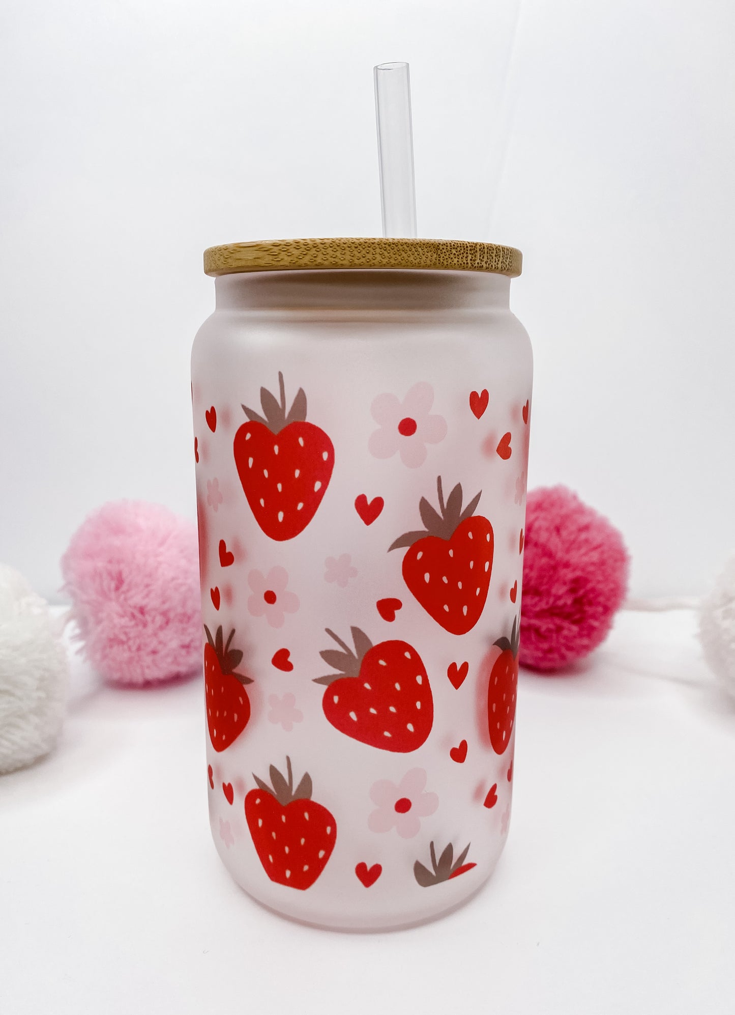 Strawberry Glass Can