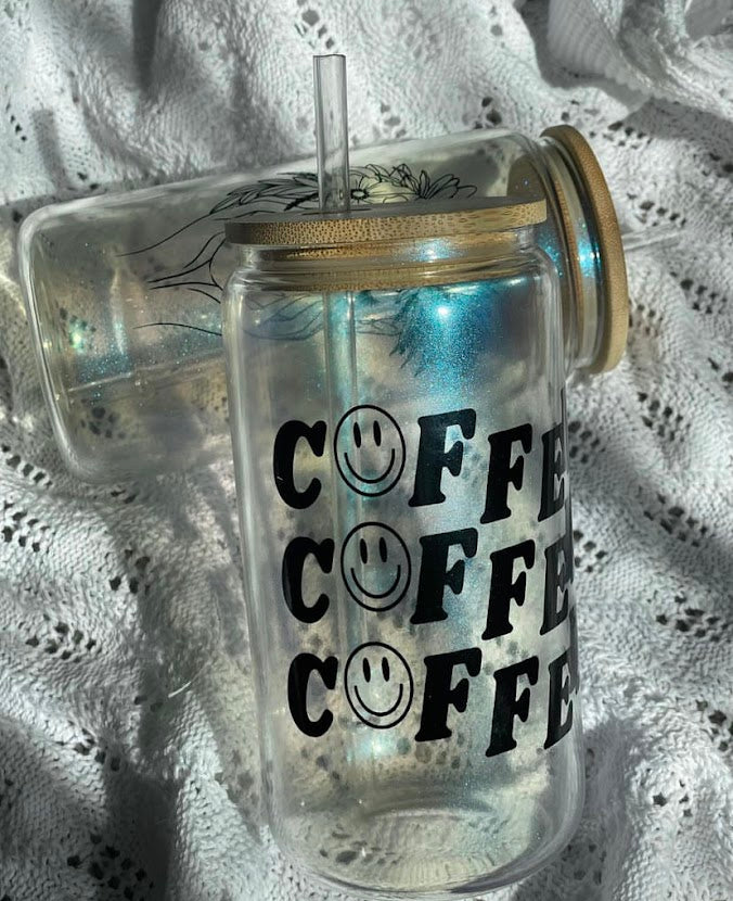 Coffee, Coffee, Coffee Glass Can