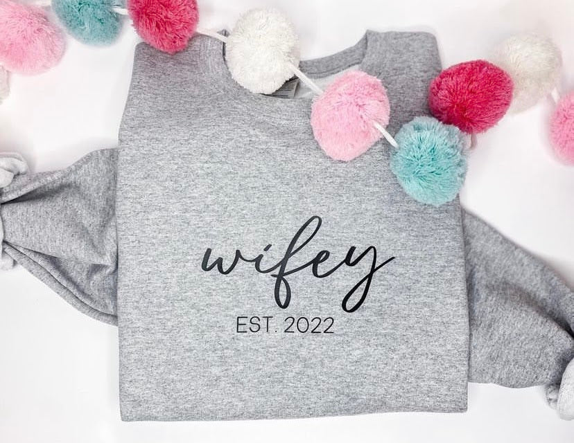 Wifey & Date Crewneck Sweater