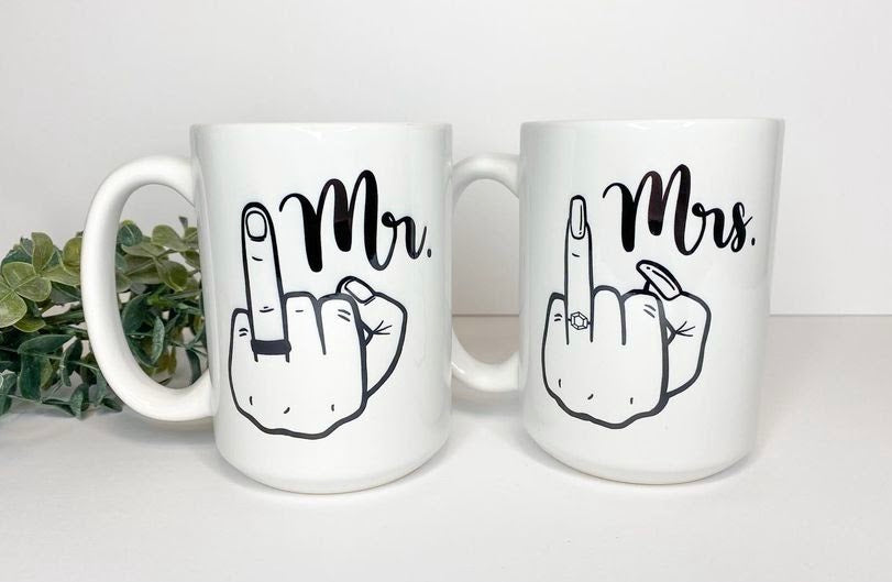 Mr or Mrs Ring Finger Mug