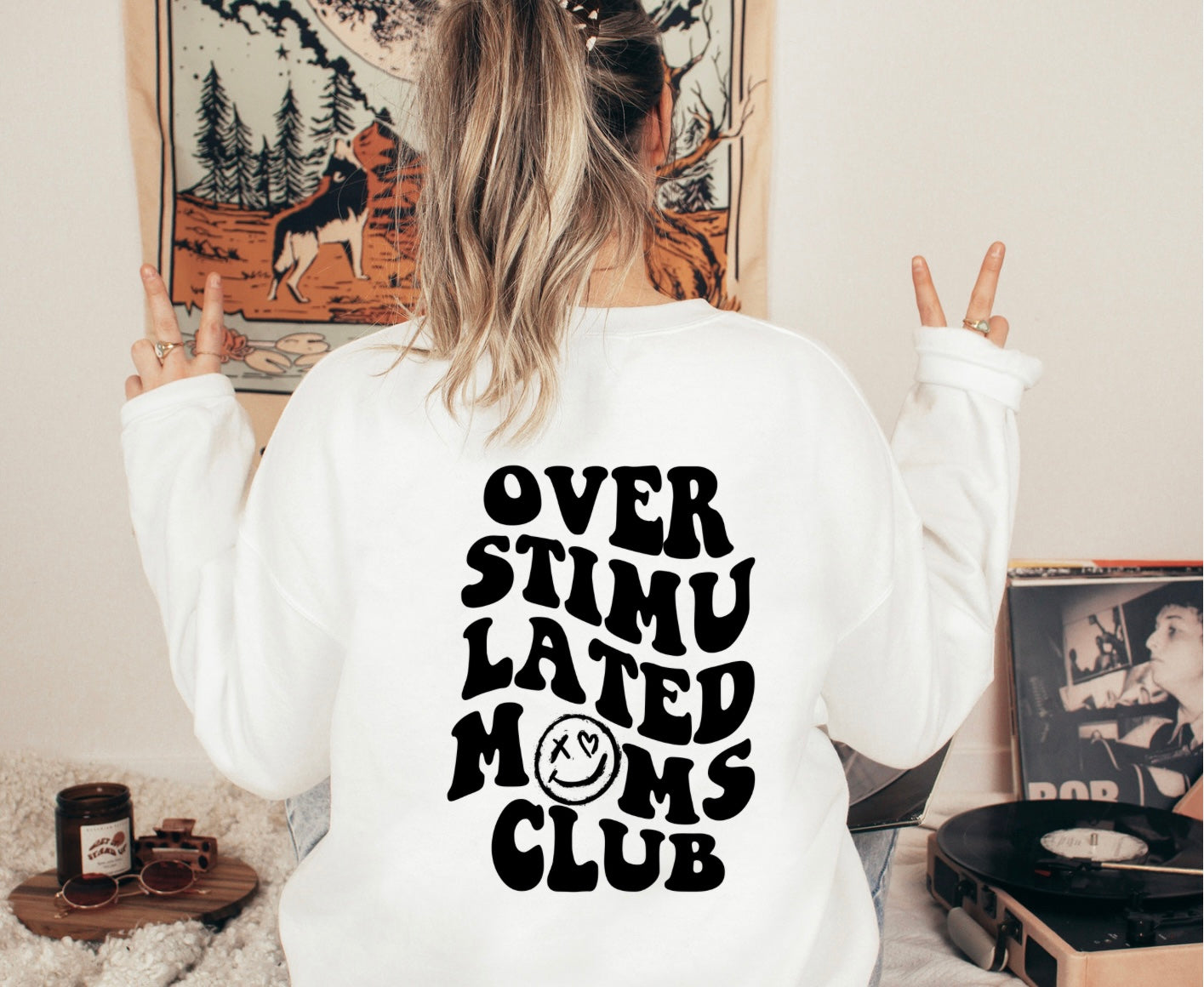Overstimulated Moms Club Crewneck Sweater